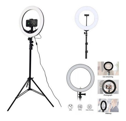 Anillo Aro Tripode Luz Led 26cm C/control Makeup Tik Tok