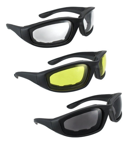 Set De 3 Gafas Para Motociclista Icco Color