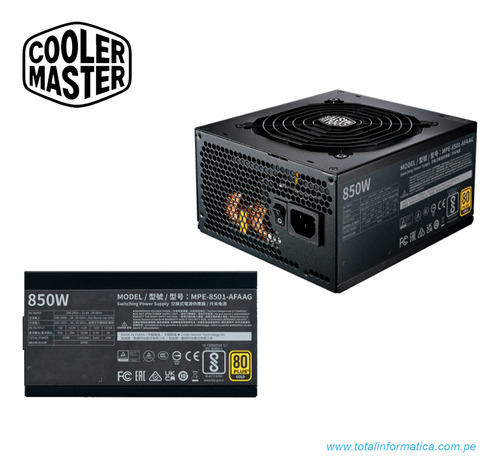 Fuente Poder Cooler Master Mwe Gold 850 V2 80 Plus Modular