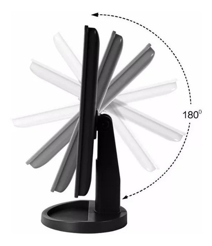 Imagen 2 de 7 de Espejo Con Luz Led Triptico Para Maquillaje Color Negro E152