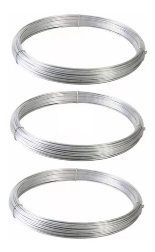 Alambre Liso Galvanizado Calibre 16 1.65mm 3 Rollos X 2kg 