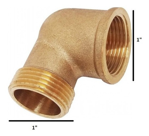 Codo De Bronce Roscado 1 Pulgada Hembra A 1 Macho A 90º