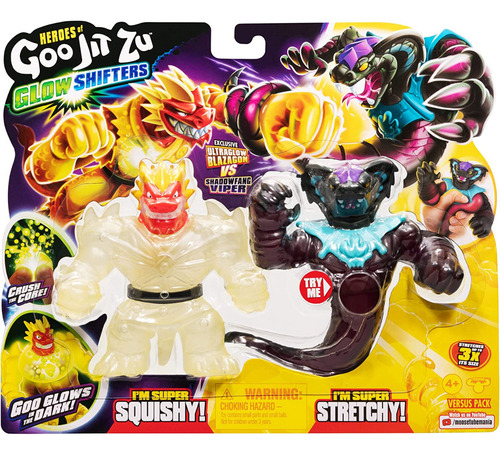 Heroes Of Goo Jit Zu Glow Shifters Pack Blazagon Vs Viper
