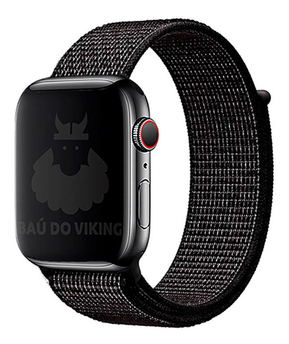 Pulseira Nylon Loop Sport Preto-refletor Compatível Com Apple Watch 38/40/41mm