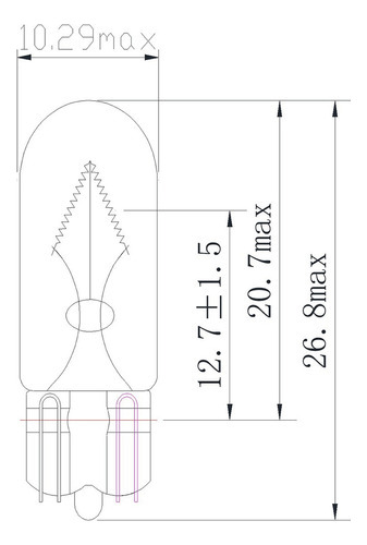 Ampolleta Extra Light T5 De 12v Y 2w Base W2x4.6d Dgp