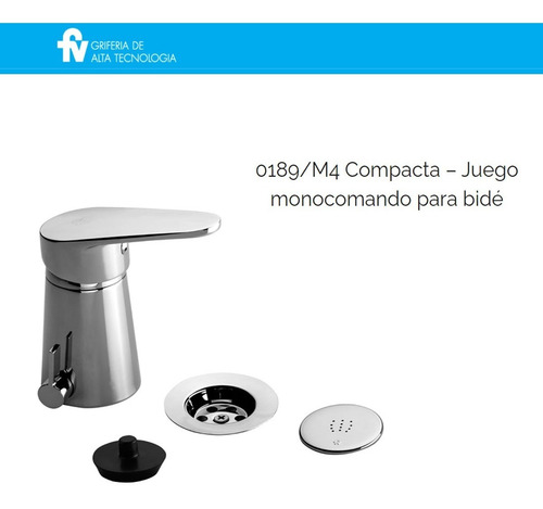 Imagen 3 de 3 de Fv Compact Monocomando Bidet Con Transferencia 0189/m4