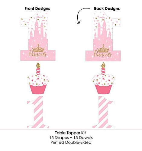 Gran Punto Del Primer Cumpleaños Little Princess Crown Pink