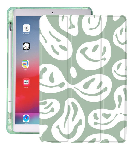 Idocolors Bonita Funda Verde De Cara Fantasma Para iPad De .