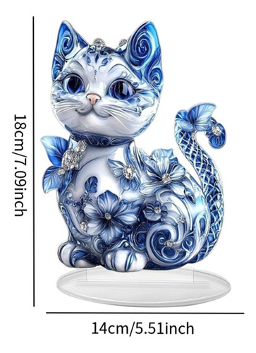 Decoración De Mesa Acrílico De Adornos De Gatito 2d