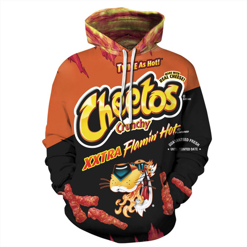 Cheetos Snacks Impresión Digital Sudadera Con Capucha Moda