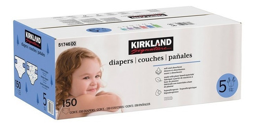 Caja De Pañal Kirkland Etapa 5 Unisex Con 150 Piezas