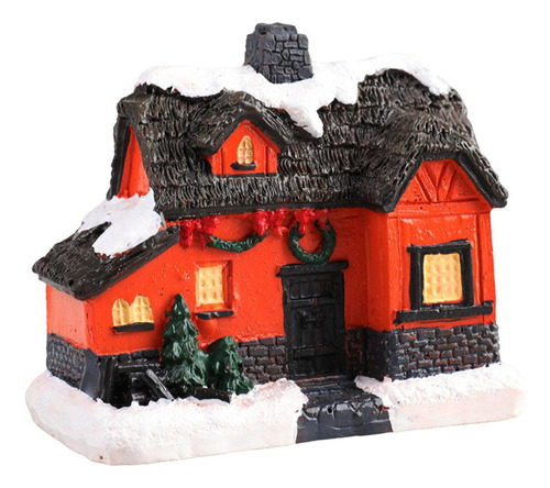 Escena Navideña Casa Led Pueblo Casa De Muñecas H Pequeña