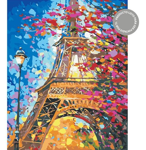 Torre Eiffel Flores, Paint By Diamonds, Xidaka, Con Bastidor