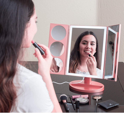 Espejo De Maquillaje Mirrorvana Con Luz Led Extragrande, Tr