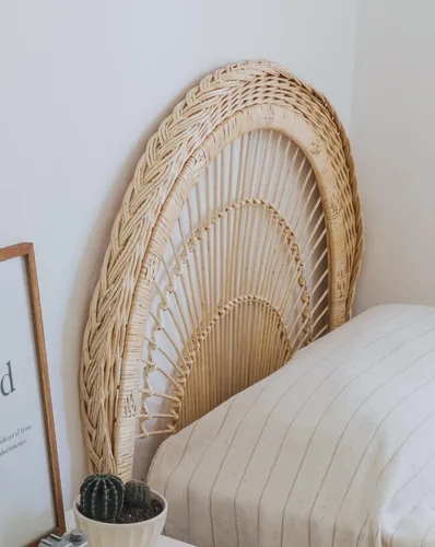 Respaldo De Cama De 1 Plaza Mimbre, Fibras Naturales