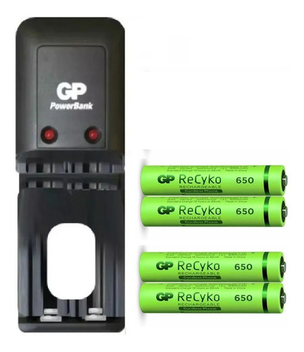 Baterias  Aaa Recargables  650 Mah Gp Con Cargador 