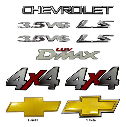 Kit De Emblemas Luv Dmax Chevrolet 3.5 (10 Piezas) 