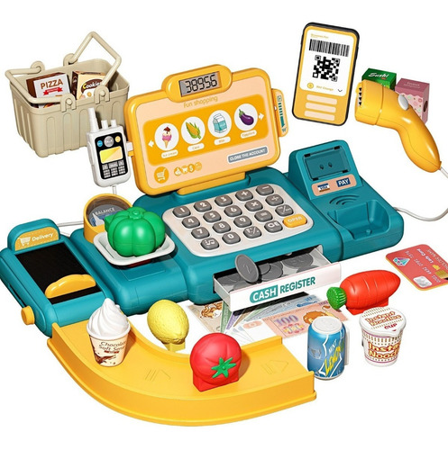 Juego Jovow Cash Register Para Niñas Y Niños, 36 Unidades