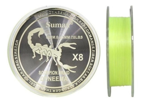 Linha Multifilamento Sumax Scorpion X8 0.20mm 25lbs 300m Cor Amarelo