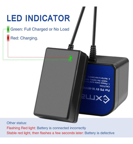 Cargador De Batería Ni-mh/ni-cd De 6 V Compatible Con Paslod