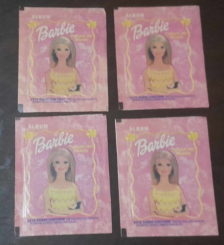 4 Sobres De Figuritas Cerrados ** Barbie ** Años 2002