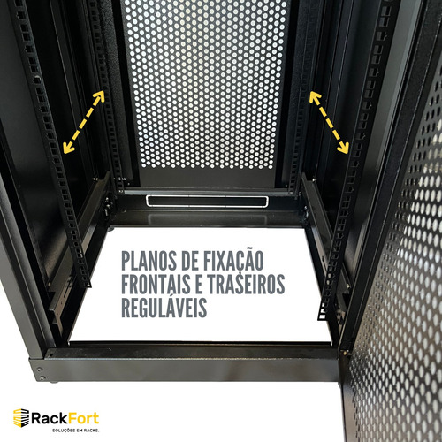 Rack Servidor Perfurado 40u X 1070mm Flex Tipo Piso Padrão19 Cor Preto