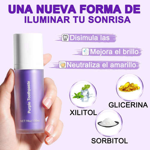 Pasta De Dientes Morada Para Blanqueadora De Dientes Con Gel