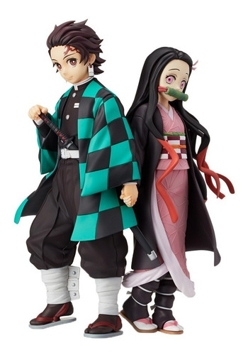 Figuras Demon Slayer Hermanos Tanjiro Y Nezuko Kamado Set X2