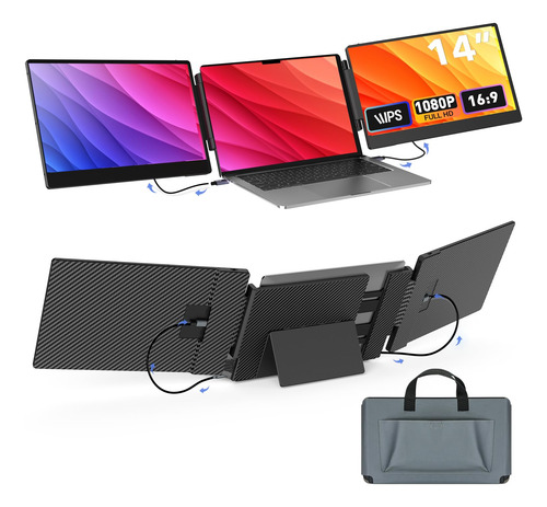 Monitor Portátil De 14 Fhd 1080p Extensor De Pantalla