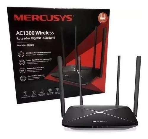 Router Mercusys Wifi Ac1200 Dualband Ac12g 4antenas Otiesca