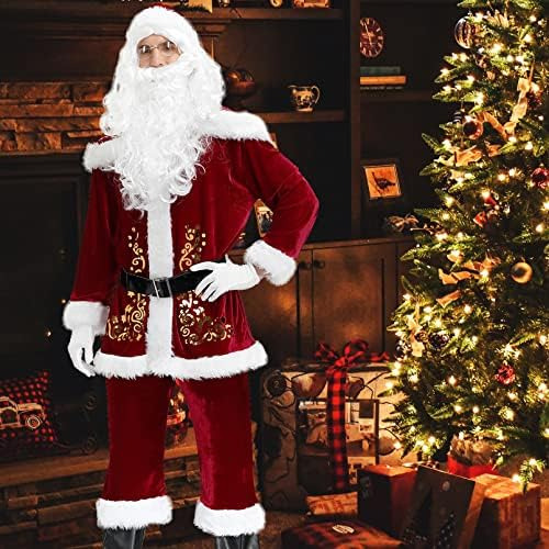 Eozy Disfraz De Papá Noel Para Hombre 9 Piezas Trajes De Pap