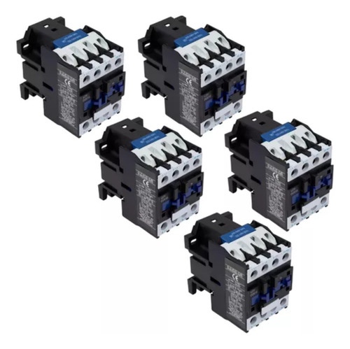 Kit Com 5 Contatora Tripolar 25a 220v 36000 48000 60000 Btus
