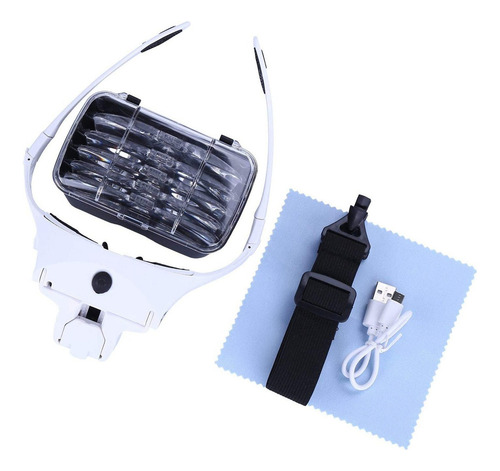 Lupa De Cabeza Led Recargable Luz De Lupa De Relojero Joyero