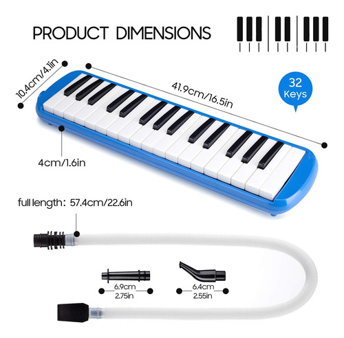 Piano De Viento Con 32 Teclas,incluye Tubo De