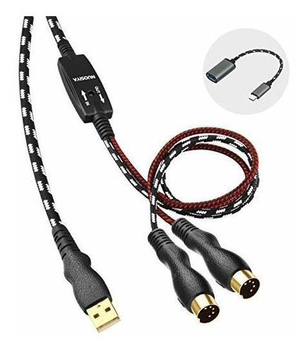 Cable Midi Cable De Interfaz Midi A Usb De 6.5 Pies, Cable D