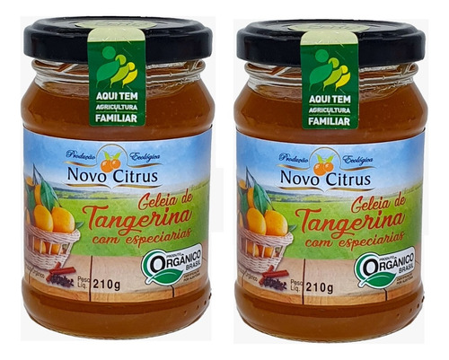 2 Geléia De Tangerina Especiarias Orgânica Novo Citrus