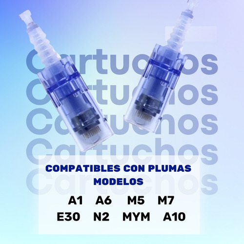 50 Cartucho Derma Pluma Pen Microagujas A1 A6 N2 E30 M5 M7