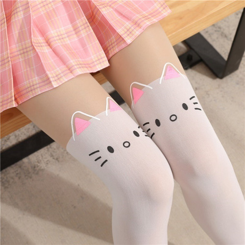 Medias Veladas De Gato Pantimedias Gato Neko Kawaii