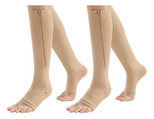 Medias De Compresión Anti Varices Unisex Cierre Cremallera