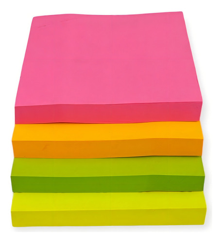 Bloco De Notas Adesivo Cubo Colorido Neon Post-it 400 Folhas Cor Diversas