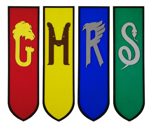 Harry Potter Escudos Banderines Madera Mdf Pintados. Vofi