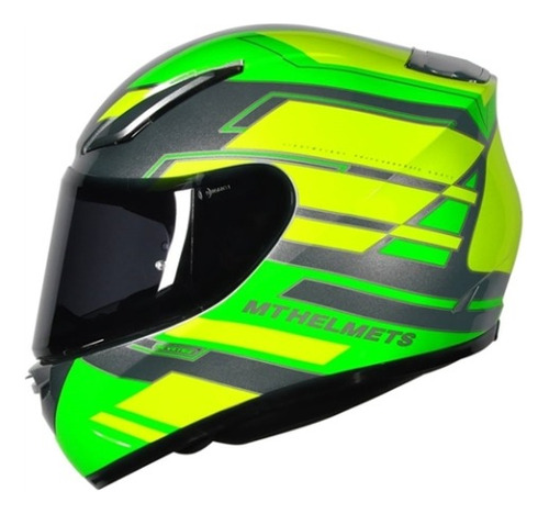 Capacete Fechado Mt Revenge Zusa Verde Amarelo Fluor