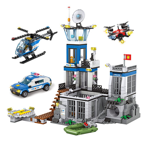 City Police Prison Island Building Blocks Set Police Station