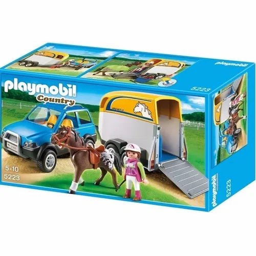 Playmobil 5223 - Camioneta Con Remolque Y Caballo