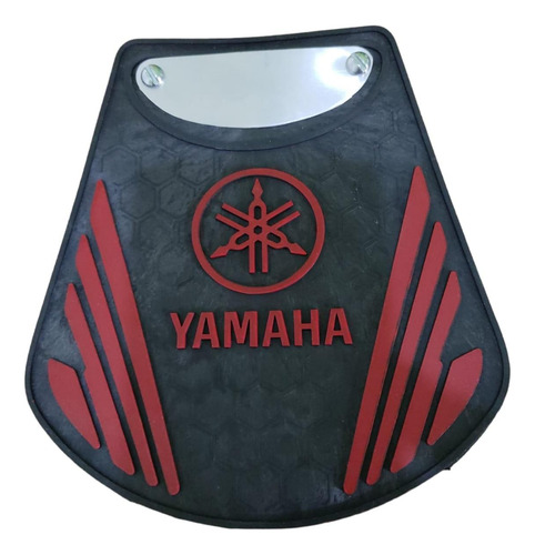 Parabarro De Borracha Para Motos Logo Yamaha Vermelho