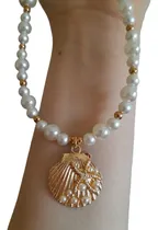 Comprar Collar Con Perlas Y Dije Marino. Charm Shell Con Perlas