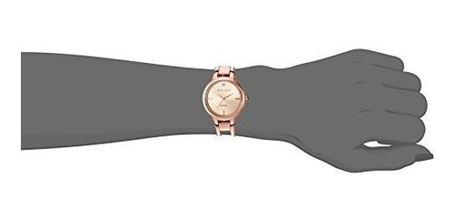 Reloj De Brazalete Abierto Con Tono Dorado Y Rosa De Diamant