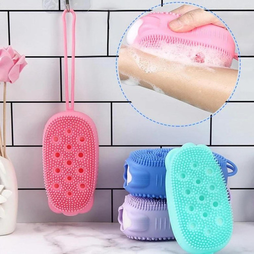 Esponja Bucha De Silicone Com Porta Sabão Escova Para Banho