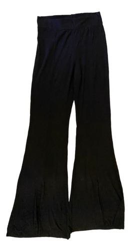 Pantalón Flare Negro L Lady Posh Elastico