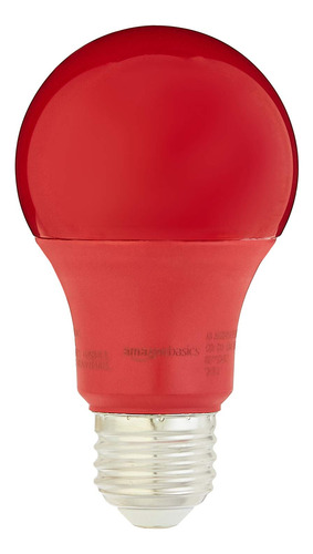 Bombillas Led Amazon Basics A19, Color Rojo, 9 W, Paquete De